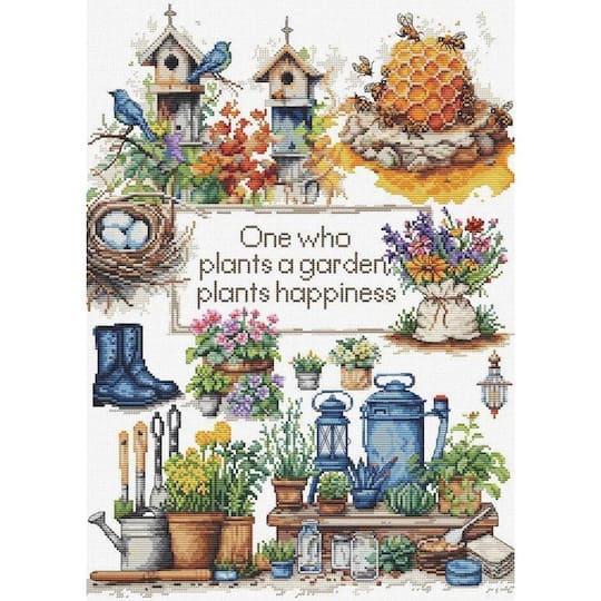 Luca-S Garden Plants Counted Cross Stitch Kit